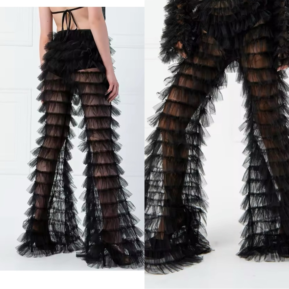 Sexy Sheer Spliced Mesh Full Length‎ Pant